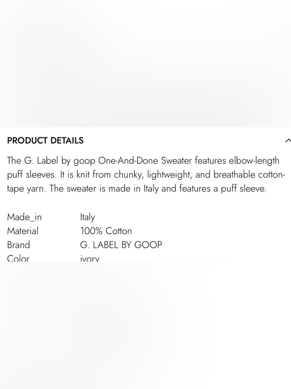 Goop One And Done Sweater Szxl Cream Like New — image 4 of 8